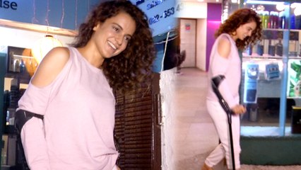 INJURED Kangana Ranaut Visits A Salon With All Smiles At Media