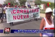Piura: pobladores protestan por lenta reconstrucción tras fenómeno Niño Costero