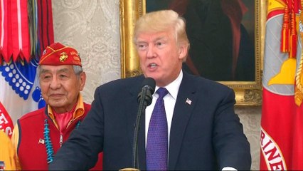 Trump uses 'Pocahontas' slur at Native American veterans' event