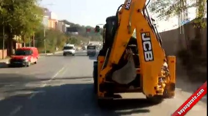 İş makinesiyle okula gittiler