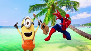 Learn Colors With Minions Giant in Mionions Movie | Bad Baby Crying with Spiderman Finger