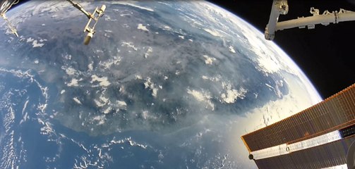Astronaut Stops to Take in the View During Spacewalk