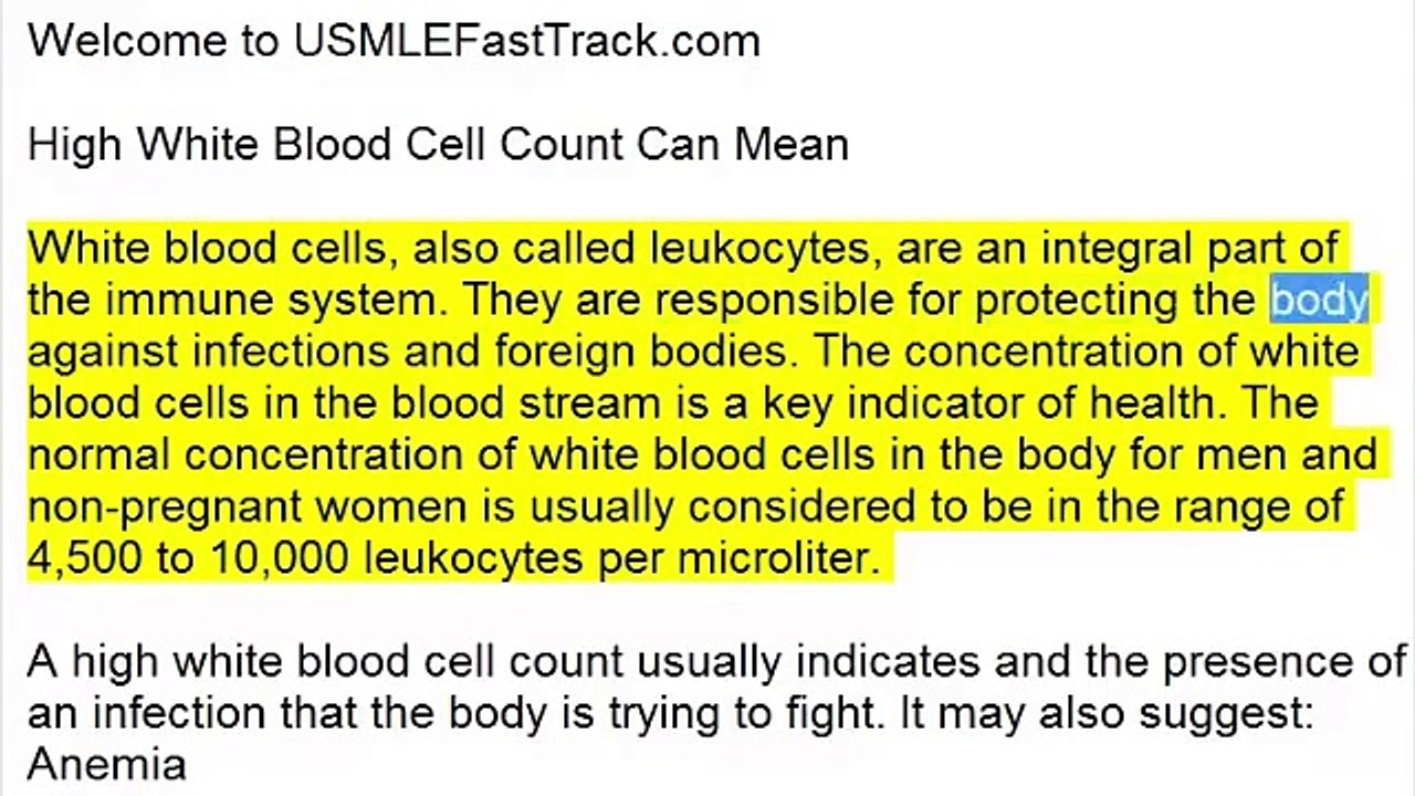 High_White_Blood_Cell_Count_Can_Mean