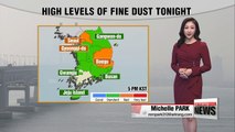 Rain tonight with high levels of fine dust _ 112817