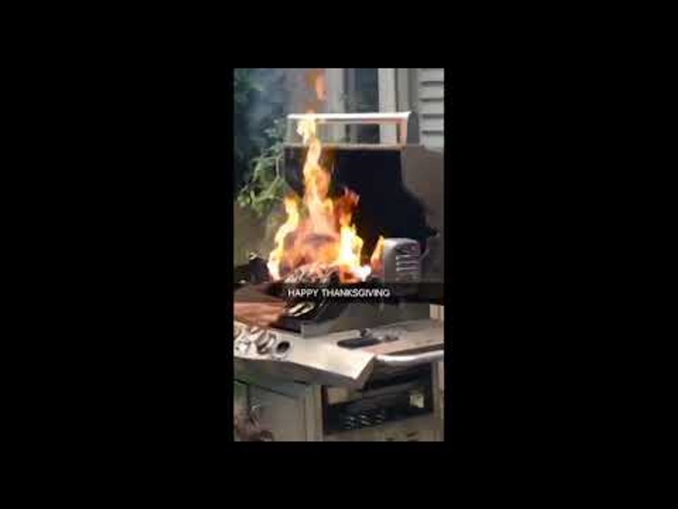 Turkey Goes on Fire and Nearly Ruins Thanksgiving Dinner