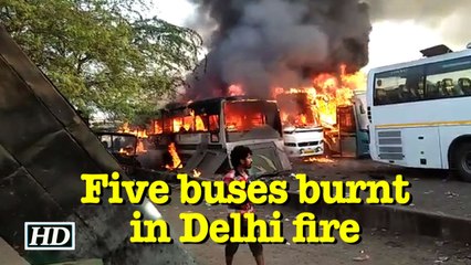 Five buses burnt in Delhi fire