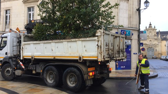 Le sapin de Noël installé place Henri IV