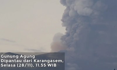 Inilah Rupa Asap Tebal di Puncak Gn Agung