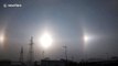 Natural phenomenon makes three suns appear in the sky above China