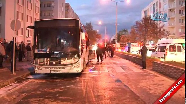 Çanakkale'de halk otobüsü alev alev yandı