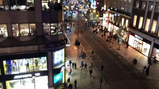 Aerial view captures panic at Oxford Circus