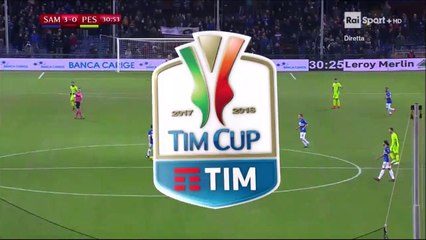 3-0 Gianluca Caprari Goal Italy  Coppa Italia  Round 4 - 28.11.2017 Sampdoria 3-0 Pescara