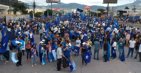 National Party Supporters Celebrate 'Victory' in Streets of Tegucigalpa