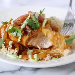 Skillet Chipotle Chicken with Avocado Crema