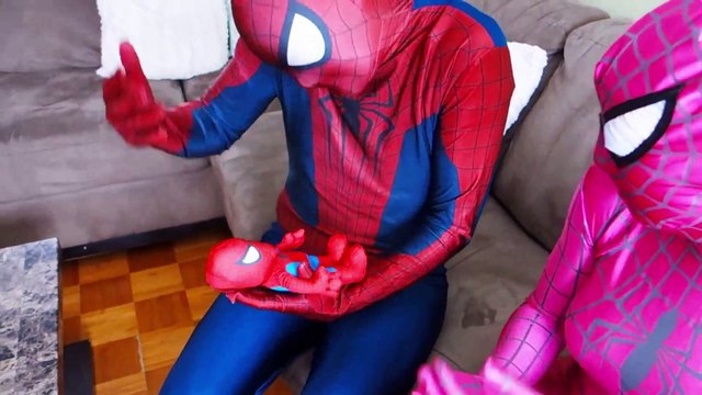 Spiderbaby & Friends! Spiderman & Pink Spidergirl in Real Life! Superhero Fun Party -) | Superheroes | Spiderman | Superman | Frozen Elsa | Joker