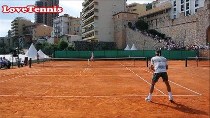 Roger Federer Practice Match - Monte Carlo - Court Level View - Tennis My Views