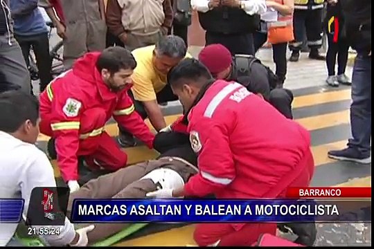 Barranco: marcas balean a motociclista y le roban 8 mil soles