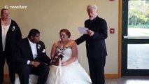 Bride can't hold tears as her late father's letter is read on her wedding day
