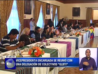 Vicepresidenta encargada se reunió con delegación de colectivos GLBTI