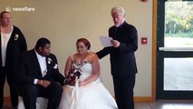 Bride can't hold tears as her late father's letter is read on her wedding day