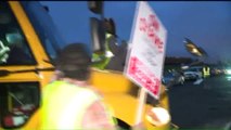 School Bus Drives Through Picket Line as Drivers Strike in Seattle