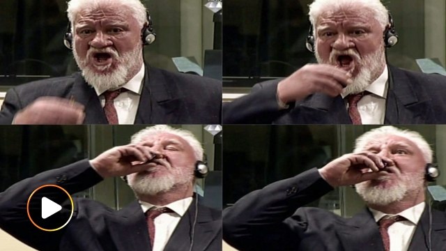 Pesalah perang Bosnia minum racun ketika siaran langsung