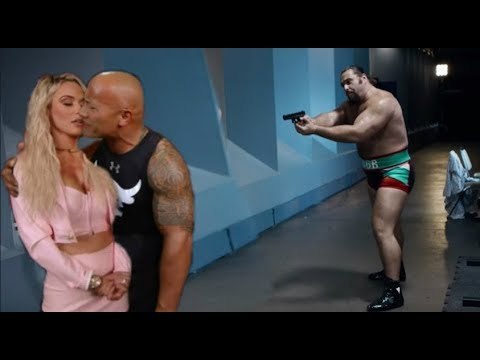 WWE 2017 Lana is in LOVE with The Rock and KISSES but after returns Rusev You never see that happen