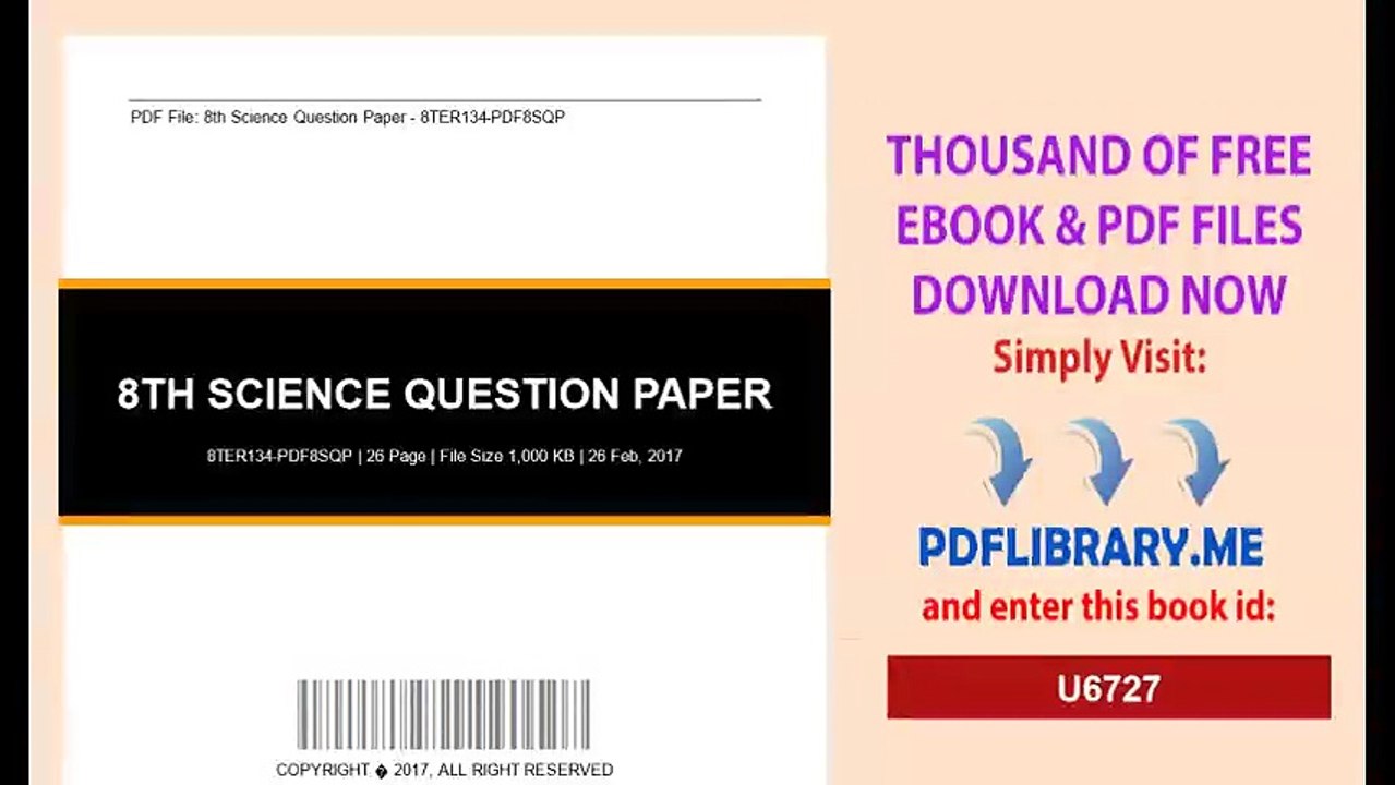 8th Science Question Paper