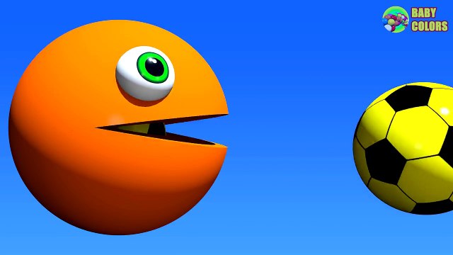 ⚽ Learn COLORS With 3D Growing Soccer Ball And Funny PACMAN For Kids Toddlers Babies-vhnZwj9vJ3Q