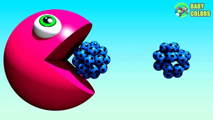 ⚽ Learn COLORS With 3D Soccer Ball And PACMAN For Kids Toddlers Babies-RwAwUQqTrBU
