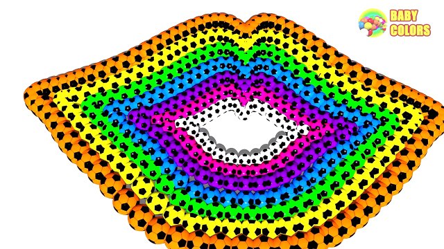 Learn Colors with a lot of Soccer Balls and 3D Lips Shape for Kids Toddlers Babies-w-AZ7ldslE4