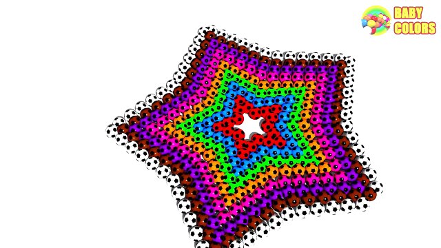 Learn Colors with a lot of Soccer Balls and 3D Star for Kids Toddlers Babies-YN8pq0fvhmw