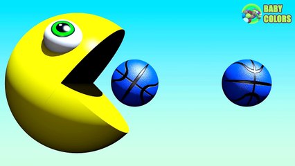 Learn COLORS With 3D Basket Balls And PACMAN For Kids Toddlers Children Babies-OP6o9ecjVHc