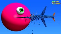 Learn Colors with 3D Airplanes shape and Funny Pacman for Kids Babies Toddlers-ivFgjwW7afA