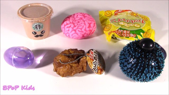 Cutting OPEN Squishy Fried CHICKEN! Rainbow Mesh BALL! Starbuck's Coffee SCENTED Slime! FUN