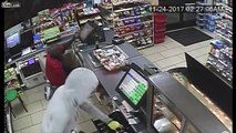 Clerk is terrified during armed robbery