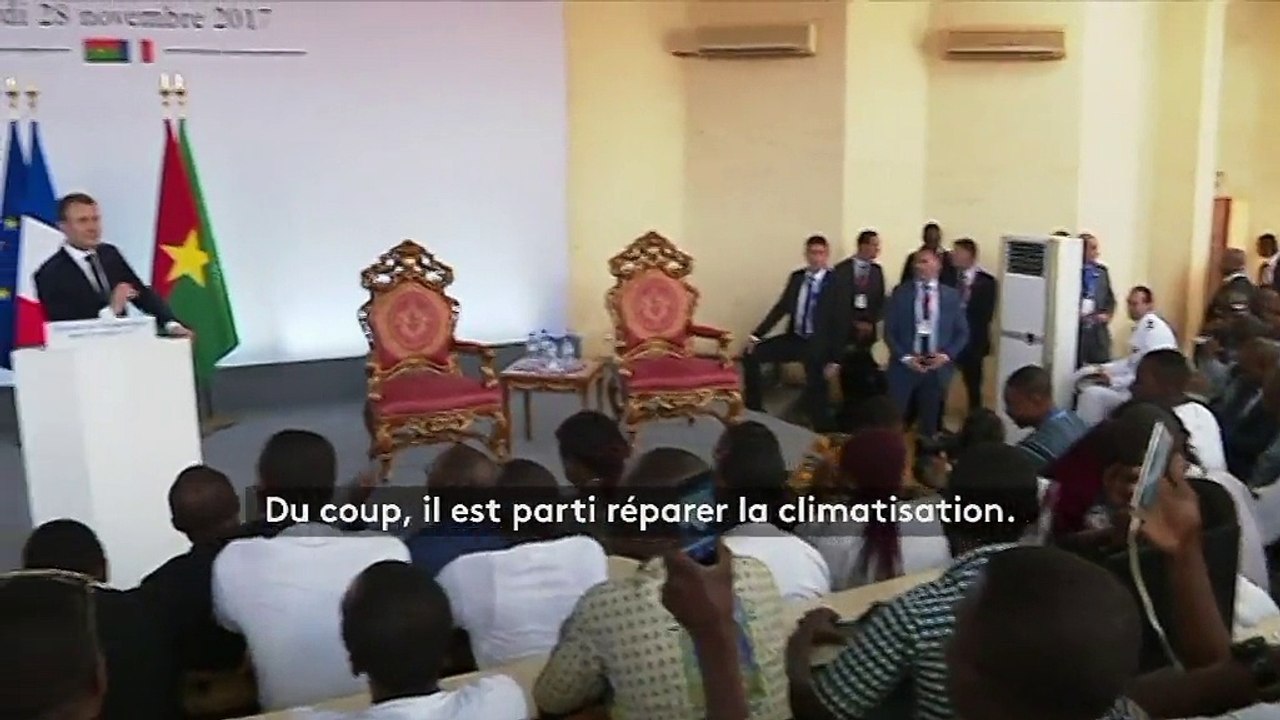 Emmanuel Macron justifie sa blague sur la clim' burkinabée - Vidéo  Dailymotion