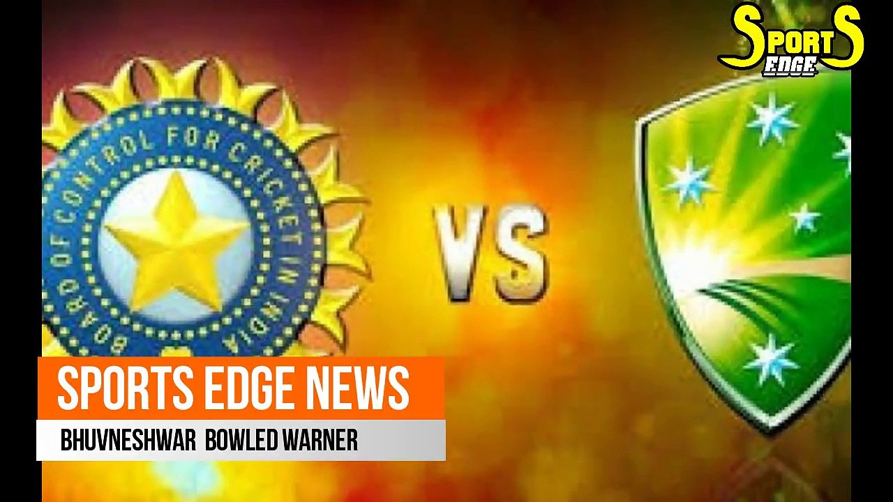 INDIA VS AUSTRALIA 1st T20 - BHUVNESHWAR KUMAR Brilliantly! Bowled DAVID WARNER! _ SPORTS EDGE-lf0aFAezvZo