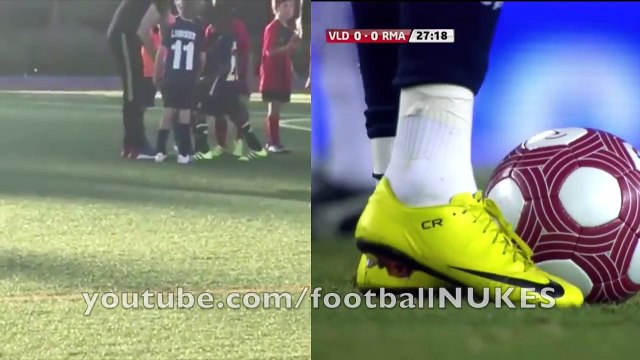 So sánh pha sút phạt của Ronaldo và con trai
