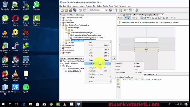How To Insert Data Into Postgresql Table PgAdmin 4 Netbeans Java JFrame GUI Source Code