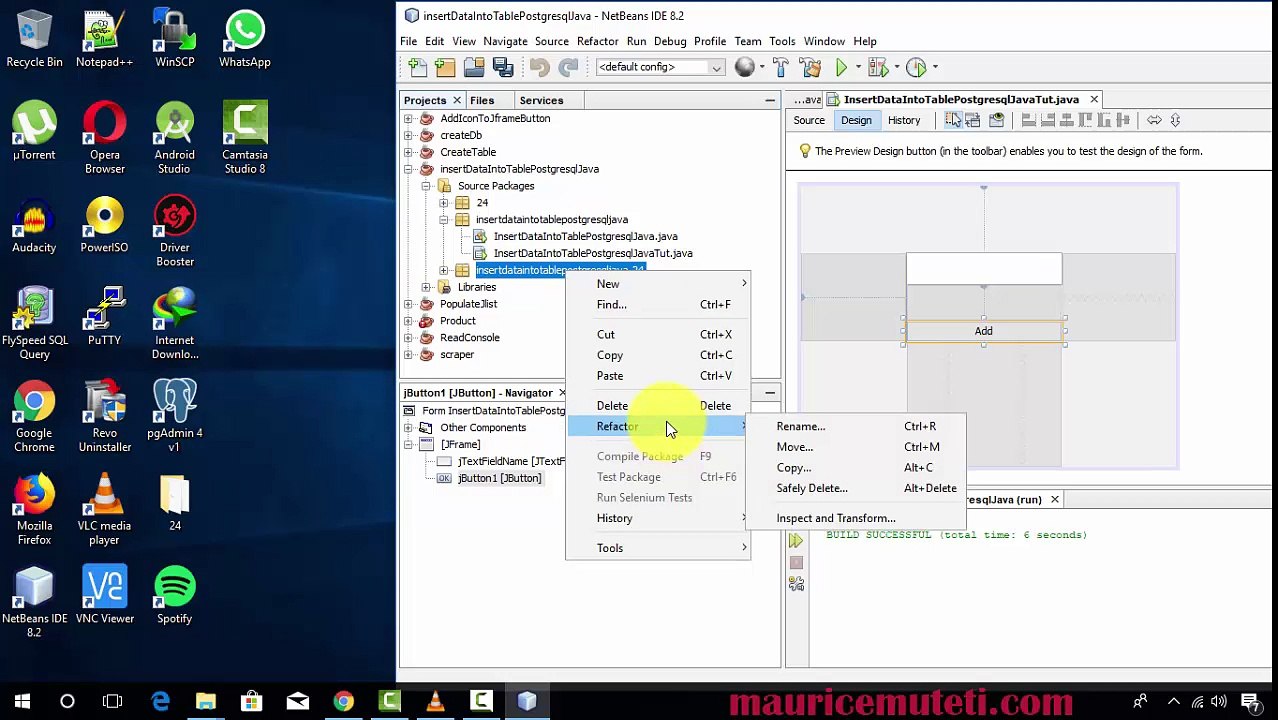 How To Insert Data Into Postgresql Table PgAdmin 4 Netbeans Java JFrame ...