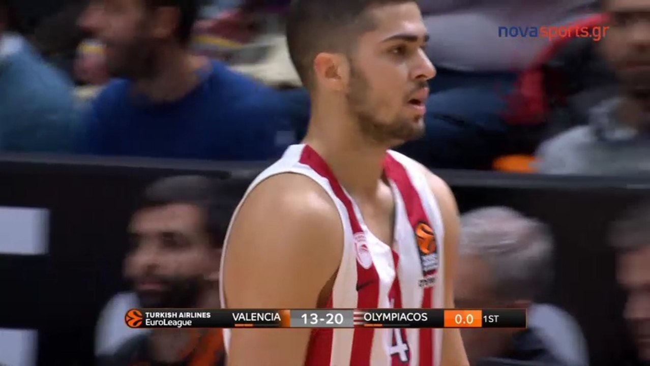 Το τρομερό buzzer beater τρίποντο του Βασίλη Τολιόπουλου  - Βαλένθια vs Ολυμπιακός - 30.11.2017