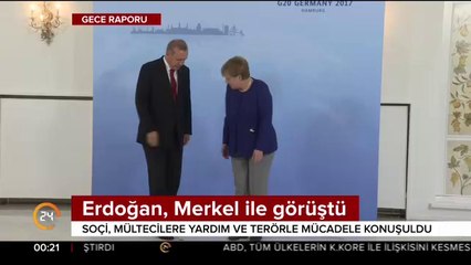 Erdoğan, Merkel ile görüştü