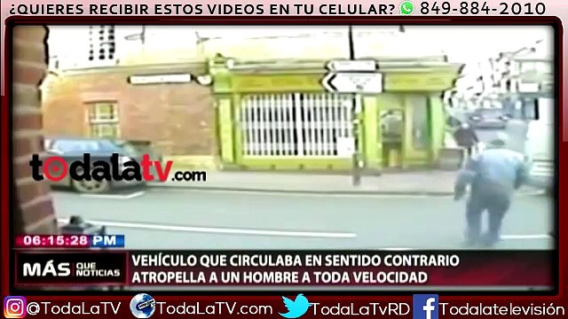 Vehículo que circulaba en sentido contrario atropella a hombre-Más Que Noticias-Video