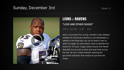 DDFP: Lions at Ravens Week 13 preview