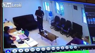 Acid Attack In An Office.