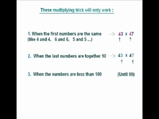 Mathe multiplying  trick - TombroxExanos