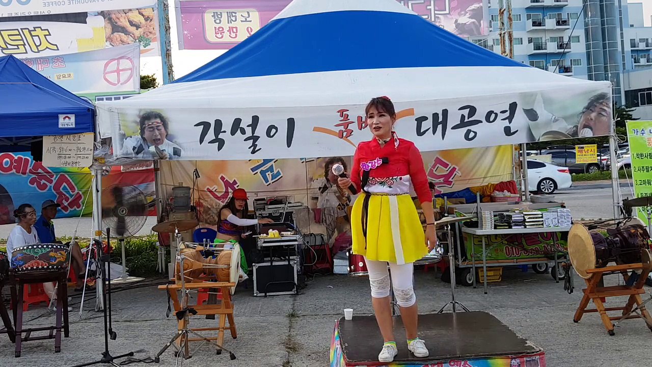 ※얼짱!몸짱!노래짱!※(무편집영상)한강수품바 이력서..둥지..연모..외..(풀영상)2017.8.8.강원도 고성 삼포해수욕장 공연