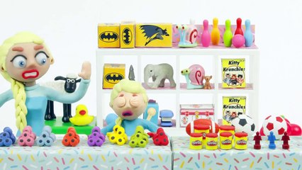 PRINCESS ELSA BABY plays with the Spinners  Frozen Play Doh Cartoon Stop Motion-kk_MtyHGBYw