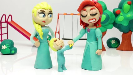 Princess Ariel Breaks the Spinner by Baby Elsa  Frozen Play Doh Cartoon Stop Motion-gVtENK2I1uE